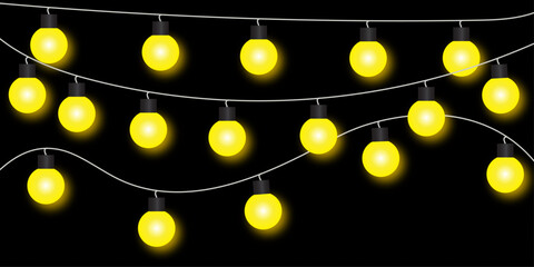 String Lights Glowing in the Dark a festive and whimsical design perfect for parties celebrations and adding a touch of warmth and illumination to any space ideal for backgrounds 