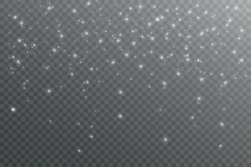 Light effect with glitter particles.Christmas dust.White sparks shine with special light.
