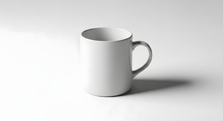 Fototapeta premium Minimalist white mug on white background clean and simple design