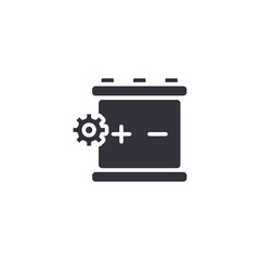 A mechanical battery or power cell icon symbolizing stored energy, industrial power systems, and electrical engineering components.