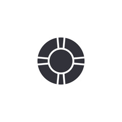 A traditional lifebuoy ring icon symbolizing water safety, swimming protection, sea rescue tools, and beachside emergency equipment.