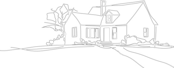 Fototapeta premium house sketch drawing vector silhouette design made by hand drawn various sketch lines.
