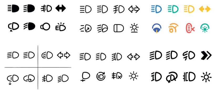 Car dashboard warning light symbols