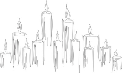 set of black and white silhouettes of lamps vector with various sketch art or line art of geometric lines.