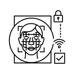 Face recognition technology isolated on