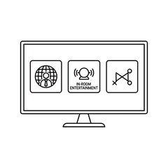 Smart tv with inroom entertainment isolated on