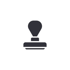 Traditional rubber stamp icon, commonly used to represent approval, certification, official documents, authorization, verification, administrative tasks, and bureaucratic processes in a solid glyph st