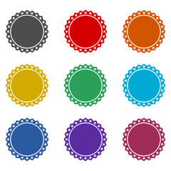 Certificate Badge icon isolated on white background. Set icons colorful