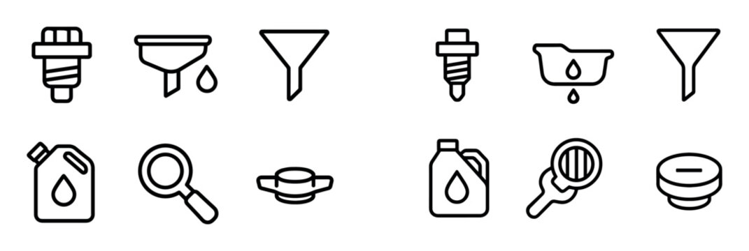 Minimalist Oil Change Icons