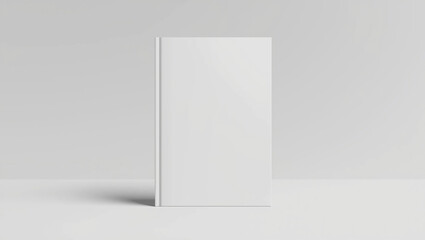 Blank White Book Standing on Plain Background &ndash; Clean Modern Mockup