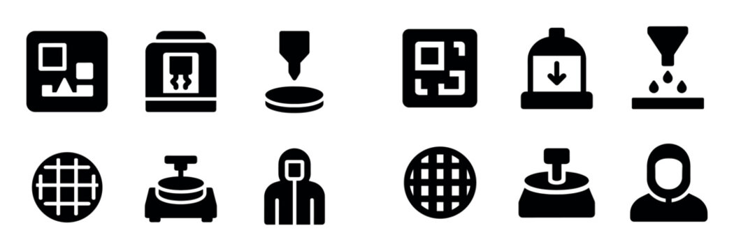 Microelectronics Icon Set