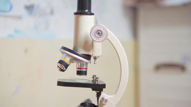 Laboratory Microscope Close-Up for Research and Analysis