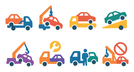 Naklejka premium Tow Truck Icons