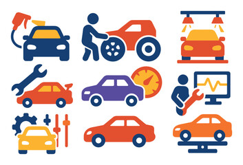 Fototapeta premium Car Tuning Icons
