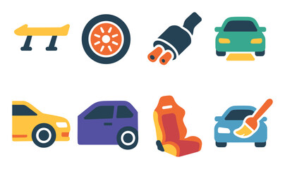 Naklejka premium Car Tuning Icons