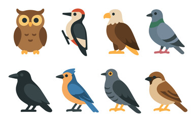 Obraz premium Colorful Bird Icons Set