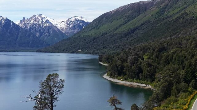 Wilderness Edge: Dramatic Mountain Lake Adjacent to the Ribbon of the Argentine National "40 Route".