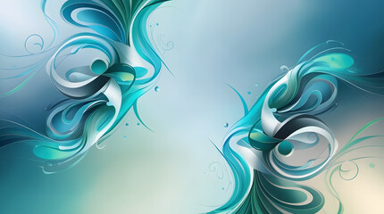 Swirling Abstract Shapes With Gradient Tones of and Teal