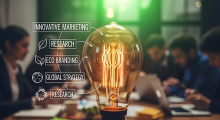 Innovative marketing strategies are illuminating the path forward, highlighting eco branding, global strategy, and research as a bright idea for successful business growth and brainstorming solutions