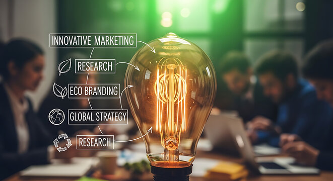 Innovative marketing strategies are illuminating the path forward, highlighting eco branding, global strategy, and research as a bright idea for successful business growth and brainstorming solutions