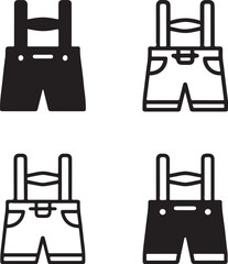 Obraz premium Isolated Lederhosen Germany, Lederhosen Germany icon, German Lederhosen clothing, traditional attire, folk dress, black vector fashion symbol, Bavarian costume design for buyers
