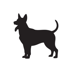 Standing Dog Silhouette Vector Icon