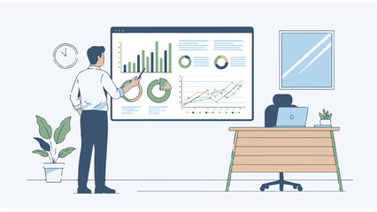 businessman on a desk with a laptop