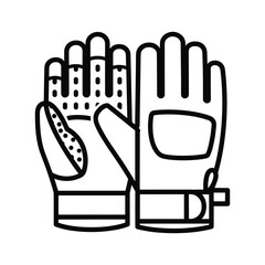 Outline icon of a pair of protective gloves, isolated on
