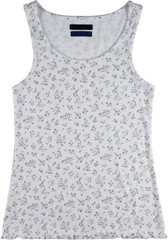 Floral print sleeveless tank top isolated on transparent background