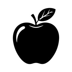 vector illustration of an apple silhouette isolated on transparent background