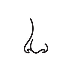 Simple Nose Line Art Icon on White Background
