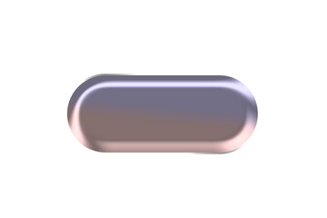 Shiny transparent oval button background Dark gradient color reflection on translucent pill shape isolated on checkerboard grid background