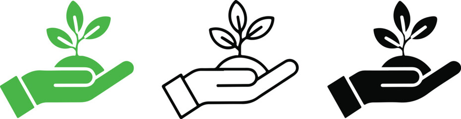 Plant in hand icon
