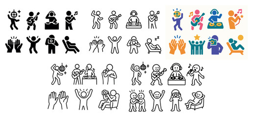 Fototapeta premium Diverse musical icons and activities