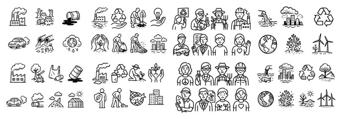 Naklejka premium Environmental icons: sustainability and conservation
