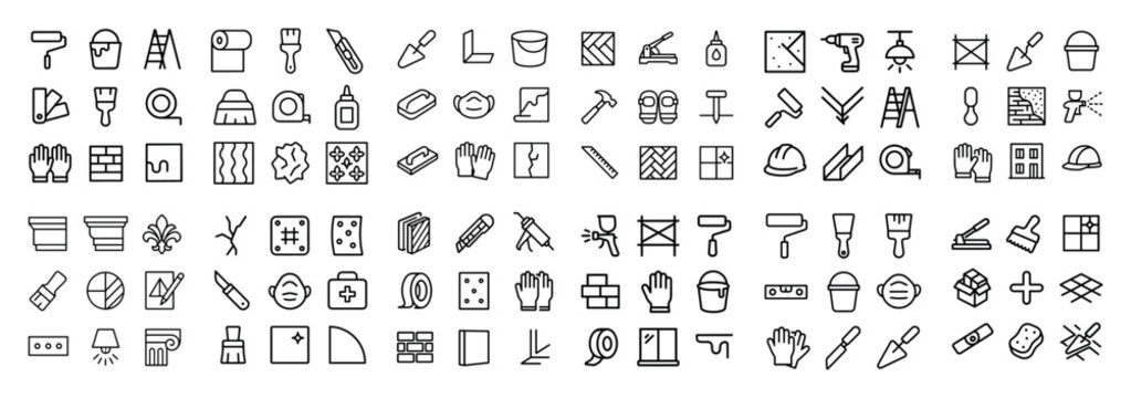 Construction and diy icon set collection