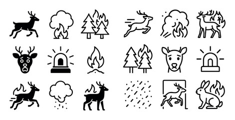 Obraz premium Forest Fire Icons