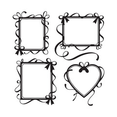 Ribbon and Bow Decorative Frames Set