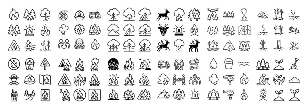 Outdoor adventure icons collection - Powered by Adobe