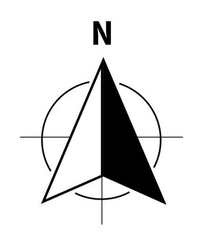 North arrow symbol for Architecture - transparent bg