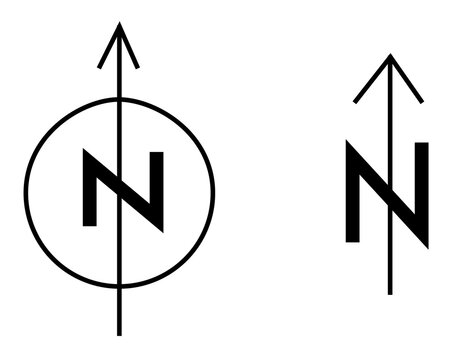 North arrow symbol set for Architecture - transparent bg