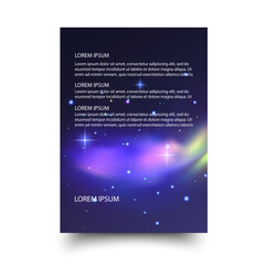 Futuristic Cosmic Event Flyer Template with Glowing Stars letterhead design template for your project