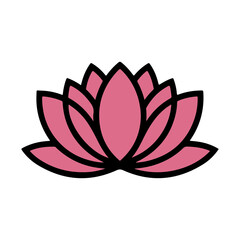 Pink lotus flower isolated on transparent background