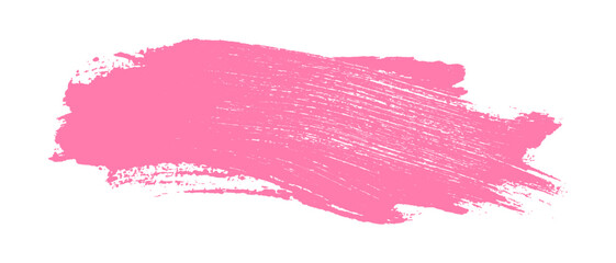Hand drawn pink brush stroke isolated on transparent background. Single one pink paint brush stroke isolated on white background. Pink brush stroke on a transparent background. 