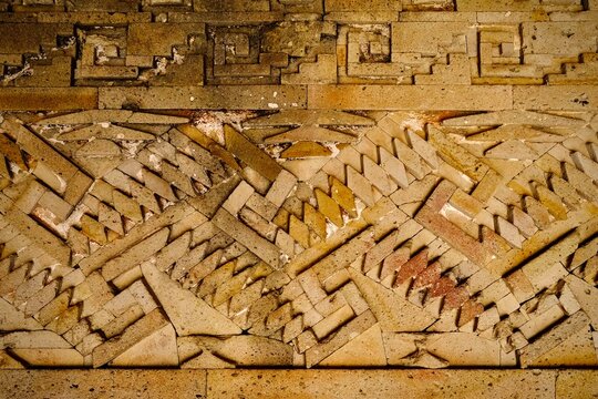 Interlocking Stone Motifs in Mitla Wall (Mitla, Oaxaca, Mexico)
