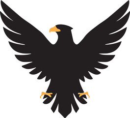 Obraz premium Black eagle silhouette with spread wings