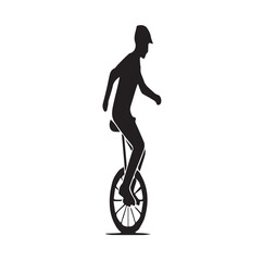 Obraz premium Unicycle Rider Silhouette Vector Graphic Icon