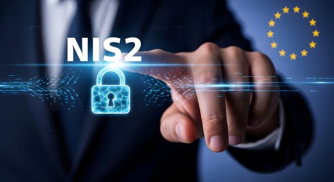 NIS2 Security Interface with EU Flag