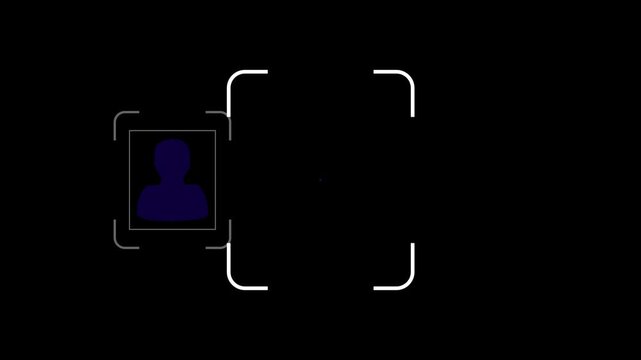 abstract user profile with a check mark icon animation. Determining the wrong and correct ID.
