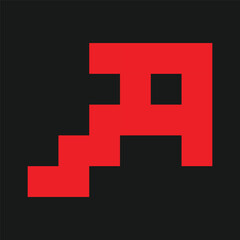 Obraz premium Red Pixel Arrow vector Arrowhead sign Arrow icon